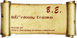 Bárdossy Erazmus névjegykártya